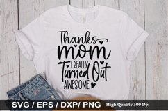 Thanks Mom SVG - Mother&#039;s Design Product Image 1