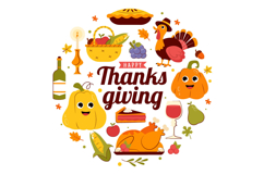 10 Happy Thanksgiving Day Illustration Product Image 4