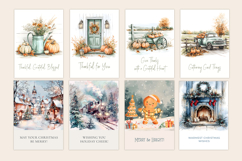 Christmas card, Watercolor greeting Card, Gift Tag Bundle Product Image 5