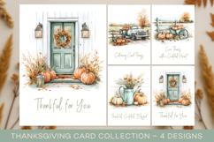 Farmhouse Thanksgiving Greeting Cards, Thanksgiving postcard Product Image 1
