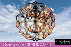 Thanksgiving Wind Spinner - Cat Wind Spinner Sublimation PNG Product Image 1