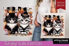 Cute Cat Tote Bag - Thanksgiving Tote Bag PNG Sublimation Product Image 1