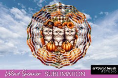 Thanksgiving Wind Spinner - Cat Wind Spinner Sublimation PNG Product Image 1