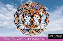 Thanksgiving Wind Spinner - Cat Wind Spinner Sublimation PNG Product Image 1