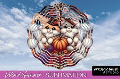 Thanksgiving Wind Spinner - Cat Wind Spinner Sublimation PNG Product Image 1