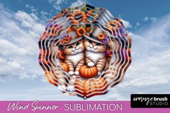 Thanksgiving Wind Spinner - Cat Wind Spinner Sublimation PNG Product Image 1