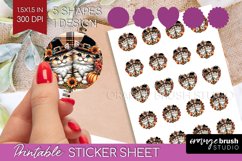 Cute Cat Round Sticker - Thanksgiving Printable Sticker Product Image 1