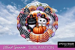 Thanksgiving Wind Spinner - Cat Wind Spinner Sublimation PNG Product Image 1