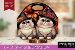 Cute Cat Lunch Bag - Thanksgiving Lunch Bug PNG Sublimation Product Image 1
