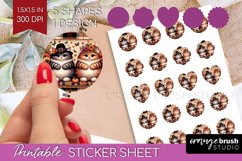 Cute Cat Round Sticker - Thanksgiving Printable Sticker Product Image 1