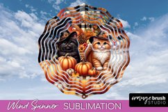 Thanksgiving Wind Spinner - Cat Wind Spinner Sublimation PNG Product Image 1