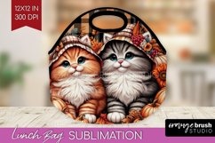 Cute Cat Lunch Bag - Thanksgiving Lunch Bug PNG Sublimation Product Image 1