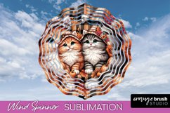 Thanksgiving Wind Spinner - Cat Wind Spinner Sublimation PNG Product Image 1