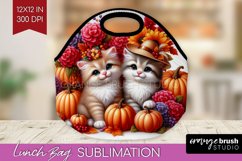 Cute Cat Lunch Bag - Thanksgiving Lunch Bug PNG Sublimation Product Image 1