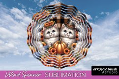 Thanksgiving Wind Spinner - Cat Wind Spinner Sublimation PNG Product Image 1