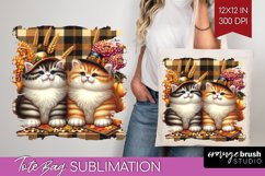 Cute Cat Tote Bag - Thanksgiving Tote Bag PNG Sublimation Product Image 1