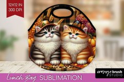 Cute Cat Lunch Bag - Thanksgiving Lunch Bug PNG Sublimation Product Image 1