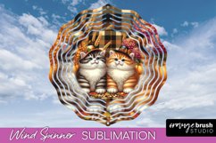 Thanksgiving Wind Spinner - Cat Wind Spinner Sublimation PNG Product Image 1