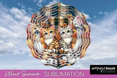 Thanksgiving Wind Spinner - Cat Wind Spinner Sublimation PNG Product Image 1