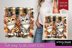 Cute Cat Tote Bag - Thanksgiving Tote Bag PNG Sublimation Product Image 1