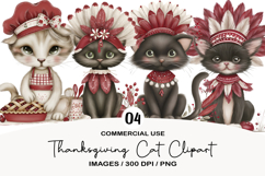 Thanksgiving Cat Clipart Sublimation Product Image 1