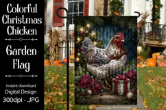 Christmas Garden Flag, Christmas Chicken Garden Flag, d1 Product Image 1
