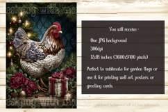 Christmas Garden Flag, Christmas Chicken Garden Flag, d1 Product Image 2