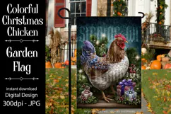 Christmas Garden Flag, Christmas Chicken Garden Flag, d3 Product Image 1