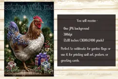 Christmas Garden Flag, Christmas Chicken Garden Flag, d3 Product Image 2