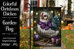 Christmas Garden Flag, Christmas Chicken Garden Flag, d4 Product Image 1