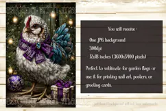 Christmas Garden Flag, Christmas Chicken Garden Flag, d4 Product Image 2