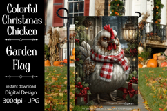 Christmas Garden Flag, Christmas Chicken Garden Flag, d5 Product Image 1