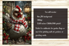 Christmas Garden Flag, Christmas Chicken Garden Flag, d5 Product Image 2