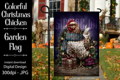 Christmas Garden Flag, Christmas Chicken Garden Flag, d6 Product Image 1