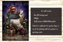 Christmas Garden Flag, Christmas Chicken Garden Flag, d6 Product Image 2