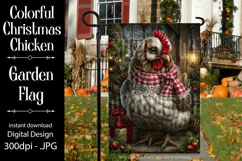 Christmas Garden Flag, Christmas Chicken Garden Flag, d8 Product Image 1