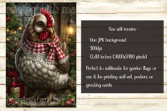 Christmas Garden Flag, Christmas Chicken Garden Flag, d8 Product Image 2
