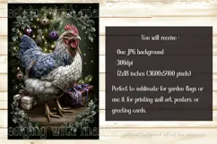 Christmas Garden Flag, Christmas Chicken Garden Flag, d9 Product Image 2