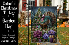 Thanksgiving Garden Flag, Christmas Turkdy Garden Flag, d18 Product Image 1