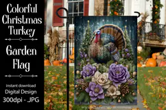 Thanksgiving Garden Flag, Christmas Turkdy Garden Flag, d20 Product Image 1