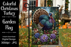 Thanksgiving Garden Flag, Christmas Turkdy Garden Flag, d26 Product Image 1