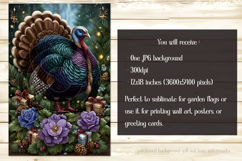 Thanksgiving Garden Flag, Christmas Turkdy Garden Flag, d26 Product Image 2