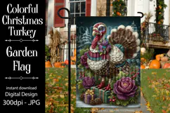 Thanksgiving Garden Flag, Christmas Turkdy Garden Flag, d3 Product Image 1