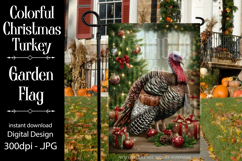 Thanksgiving Garden Flag, Christmas Turkdy Garden Flag, d33 Product Image 1