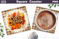 Thanksgiving Square Coaster | Cozy Season Sublimation Product Image 1