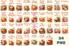 Thanksgiving Floral Pumpkin Kitchen Towel Sublimation Design Product Image 2