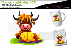 Highland cown thanksgiving illustration Product Image 1