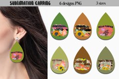 Thanksgiving Earrings Sublimation | Pumpkin Teardrop Earring Product Image 1