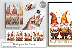 Thanksgiving Hat Gnome Digital Paper Product Image 1
