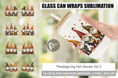 Thanksgiving Hat Gnome Glass Can Product Image 1